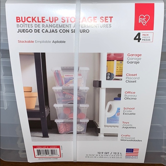 Iris Buckle-up Storage Set, 4-Pack, 12.9 Qt Each - Picture 7 of 12